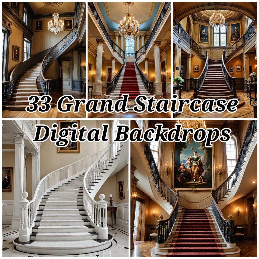 33 Grand Staircase Digital Backdrops