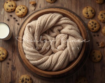 3 Milk and Cookies Newborn Digital Backdrops for Newborn Photography