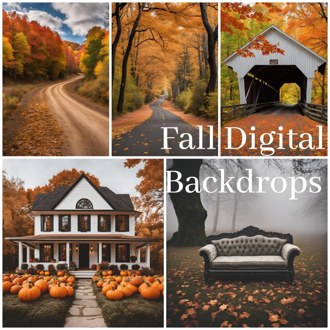 Fall Digital Backdrops - Etsy