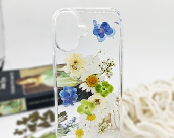 Handmade Pressed Flower iPhone Case | Clear Resin Floral Phone Cover