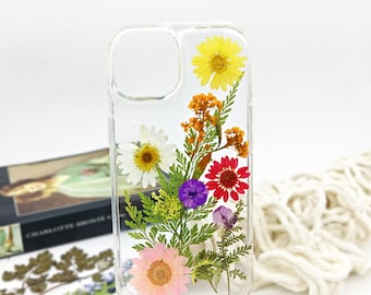 Handmade Pressed Flower iPhone Case | Clear Floral Resin Phone Cover