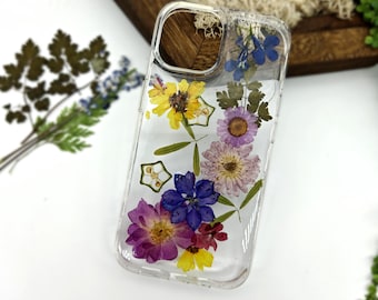 Handmade Pressed Flower Resin iPhone Case | Botanical Floral Cover
