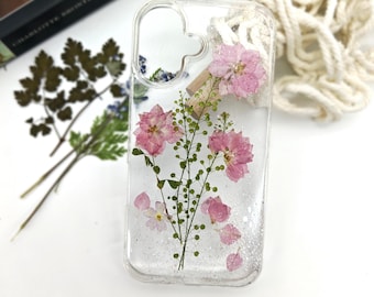 Handmade Pressed Flower iPhone Case | Real Dried Floral Resin Phone Cover
