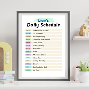 Kids Daily Schedule Printable Homeschool Daily Routine Kids Daily Routine Personalized Daily Routine Kids Daily Checklist