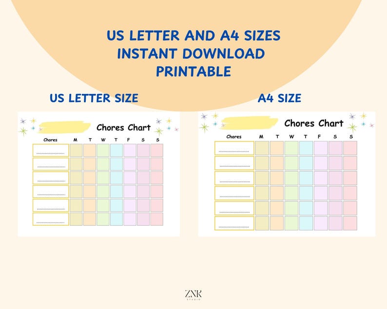 Kids Chore Chart | Printable Chores Chart for Kids | Printable Daily ...