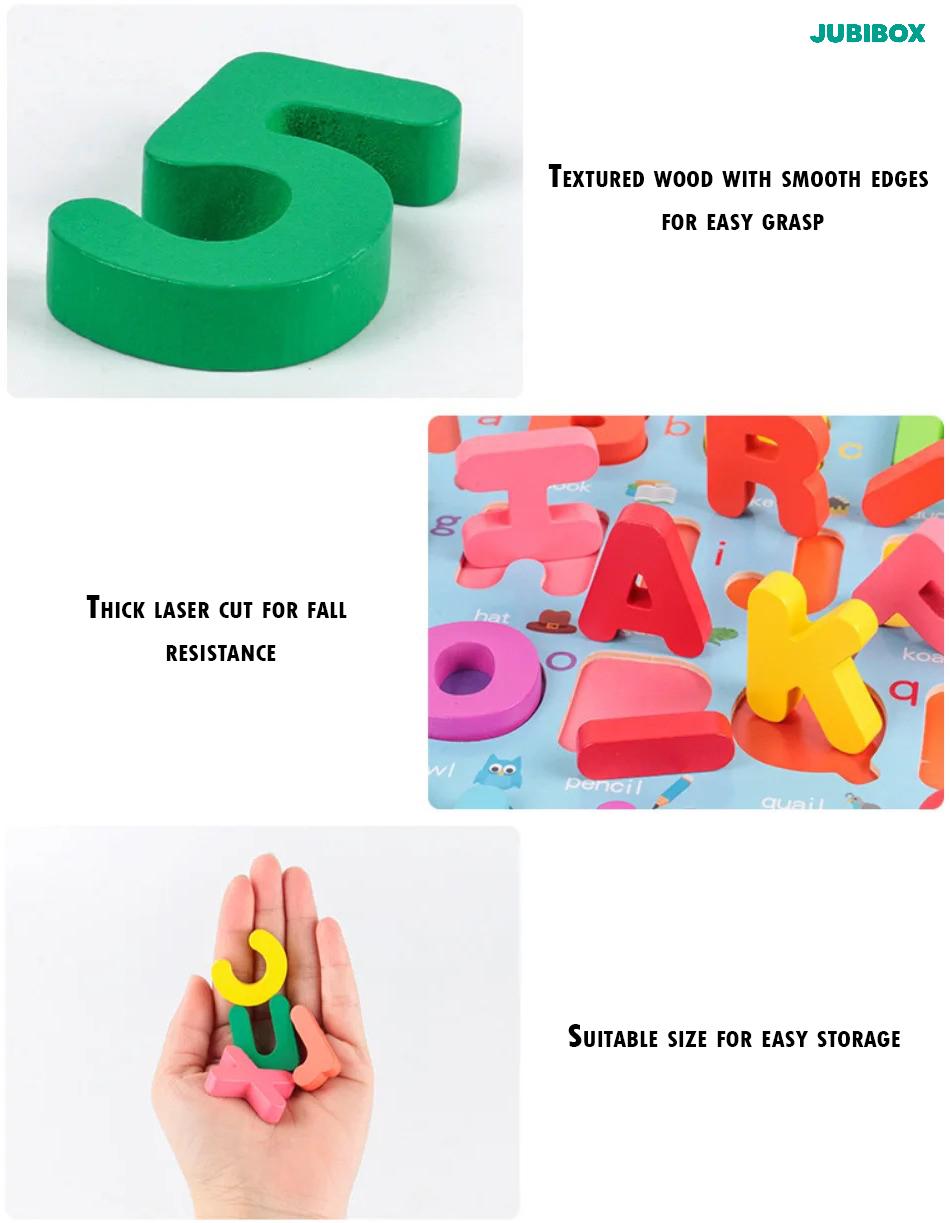 Wooden 3D Alphabet Letters Matching Puzzle With Words and Pictures for ...