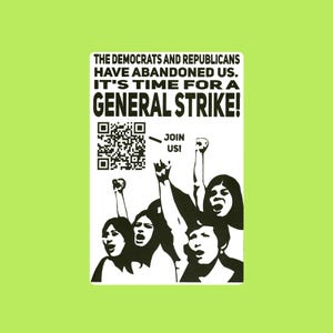 General Strike QR Code Sticker: Thermal Slap - 2x1 Mini or 4x6 Large