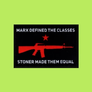 Marx Defined Stoner Equal Morale Patch: Hook and Loop 2x3 Inches
