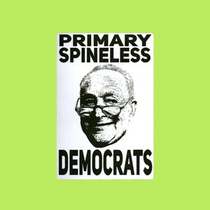 Primary Spineless Democrats Chuck Schumer Thermal Slap Sticker 4x6