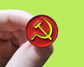 Hammer and Sickle Lapel Pin Enamel 0.75 Inch