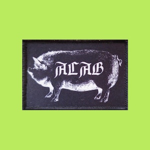 ACAB Pig Gothic Script Morale Patch Hook and Loop 3x2 Inches