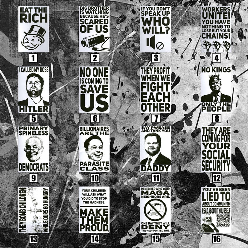 Lexit 15 Leftist Protest Stickers - Pick 3 Designs - Etsy