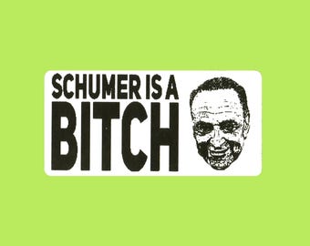 Chuck Schumer Is Bitch Mini Thermal Slap Sticker 2x1
