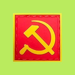 Hammer and Sickle Communist 1x1 Mini Morale Patch PVC Hook and Loop