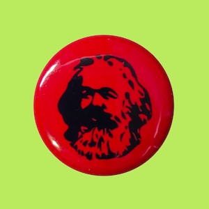 Karl Marx Communist Red 1 Inch or 1.25 Inch Pinback Button