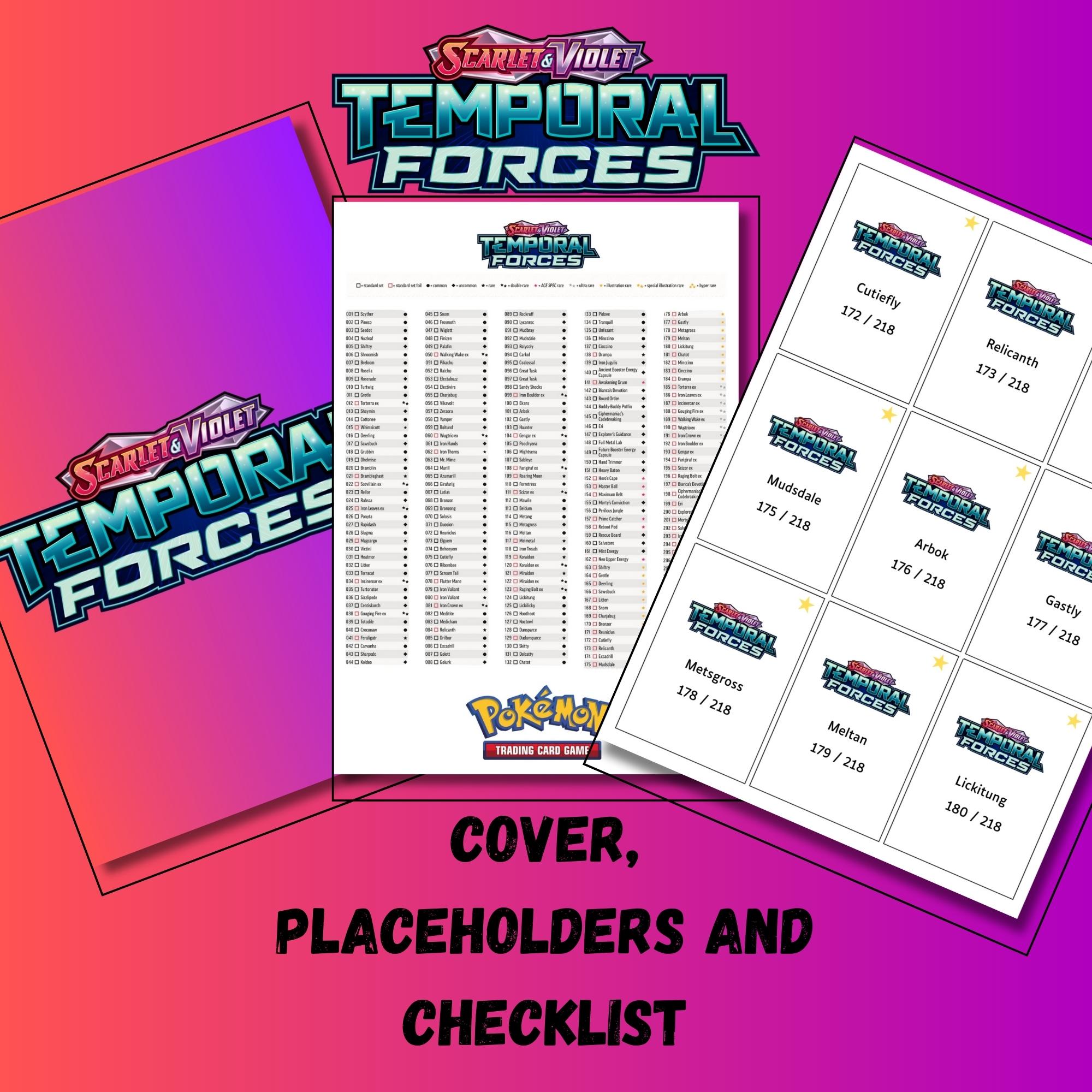 pokemon scarlet violet temporal forces card list & Sleeved Booster Pack Violet 5 Temporal Forces Pokemon Card Checklist!