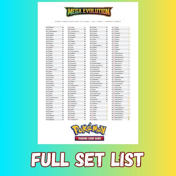 Pokemon TCG Mega Evolution Set Binder Placeholders and Checklist Master Card List Digital Download - Etsy Israel Pokemon TCG Mega Evolution Set Binder Placeholders and Checklist Master Card List Digital Download - Etsy Israel