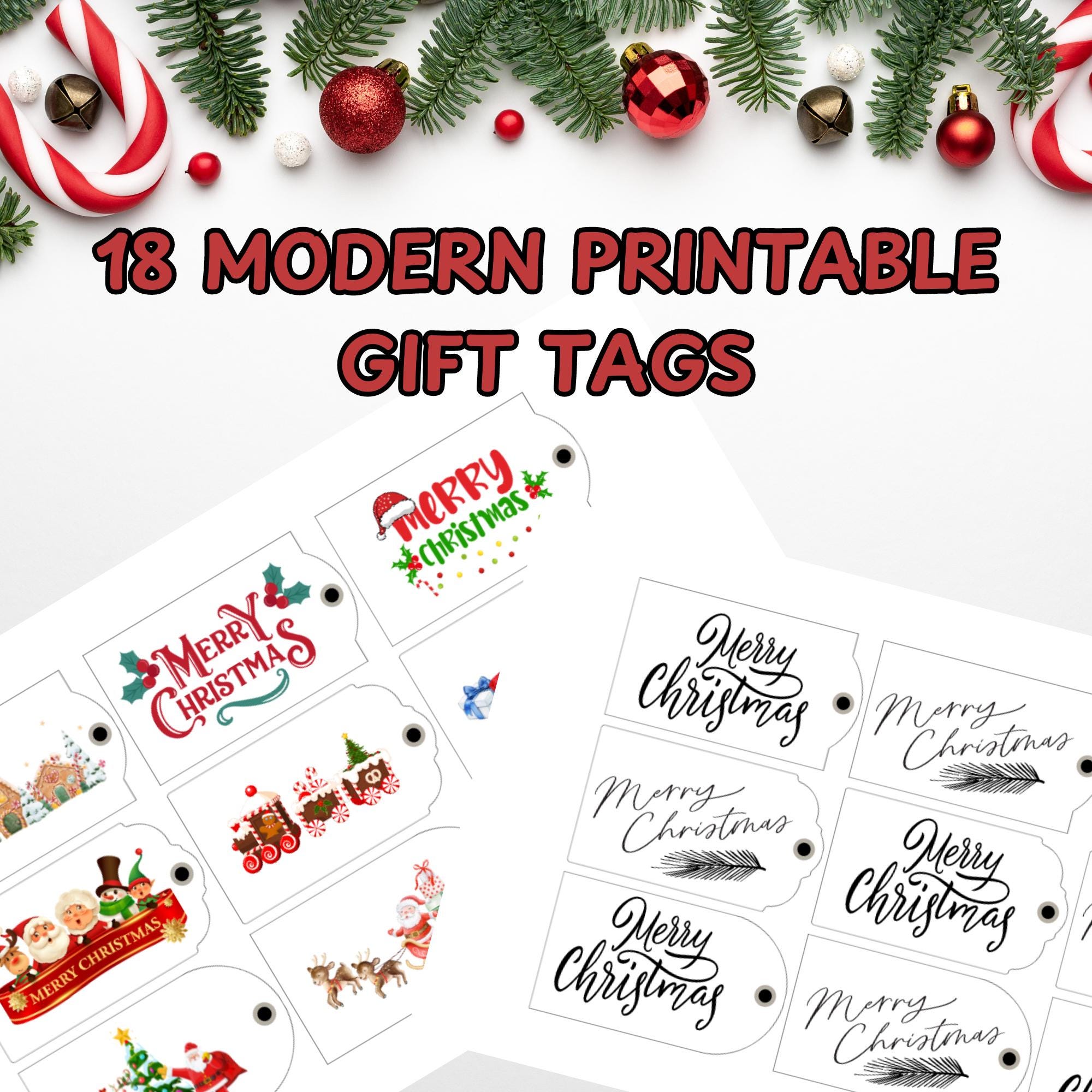 Christmas Tags Printable Set of 18 Modern Holiday Gift Tags, Festive Labels - Etsy christmas-tags-printable-set-of-18-modern-holiday-gift-tags-festive-labels-etsy