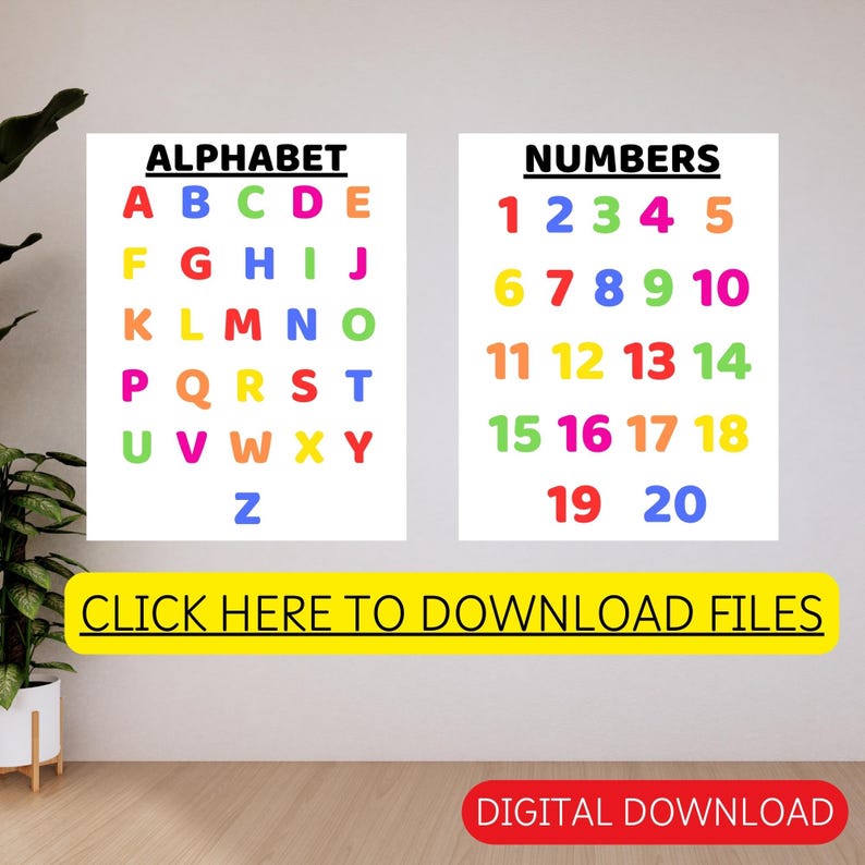 Bright Printable Educational Posters | Letters, Numbers, Colors, Shapes ...
