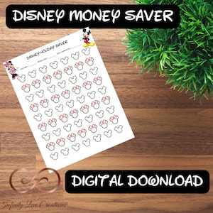 Disney savings printable - Instant Download, money saving sheet