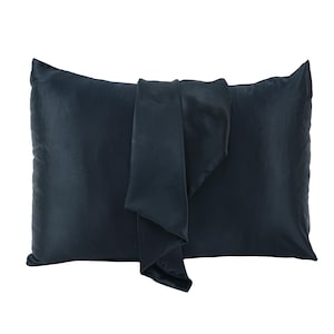 Black Mulberry Silk Pillowcase, 100% Mulberry Silk, Hypoallergenic, For Sensitive Skin, For Sensitive Hair, Gift For Her, Pillowcase