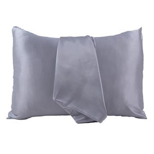 Gray Mulberry Silk Pillowcase, 100% Mulberry Silk, Hypoallergenic, For Sensitive Skin, For Sensitive Hair, Gift For Her, Pillowcase