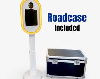 DSLR + iPad Event Photo Booth Shell with RGB Ring Light & Flight Case – Premium Portable Selfie Booth for Weddings, Corporate Events, Partie