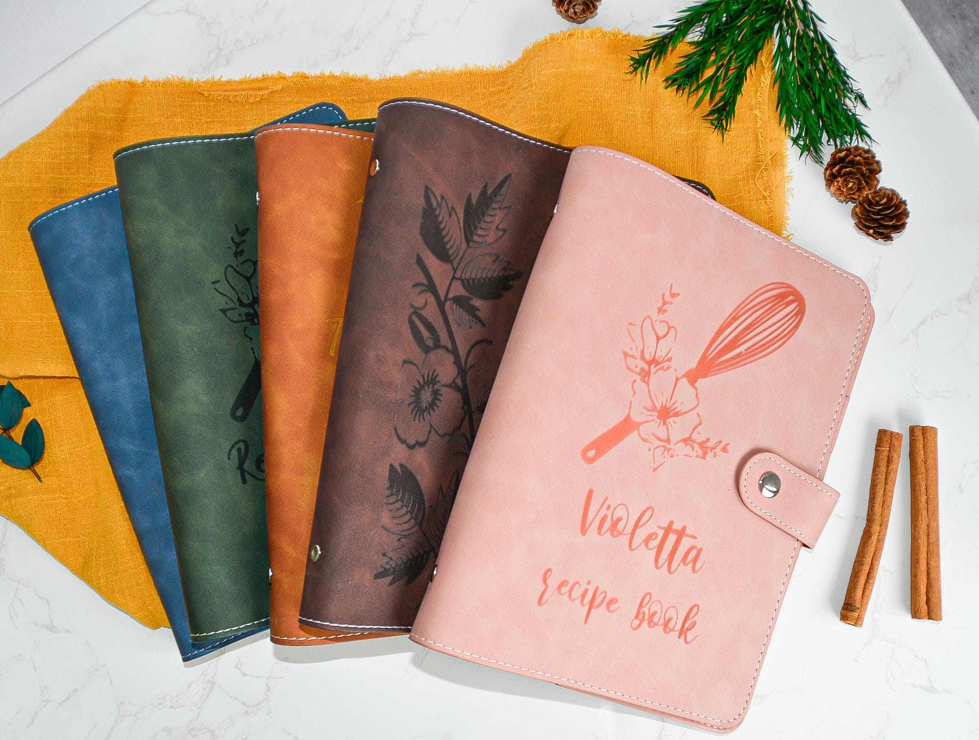 Personalized Recipe Book A5-Custom Write Your Own Recipes - Blank Cooking Journal - Engraved Recipe Binder - For Mom,Dad