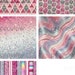 Pink Holographic Glitter Digital Paper, Volume 1, Printable, Scrapbook ...