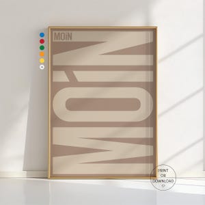 Moin Moin German Poster: Nordic Coastal Home Decor in Mocha Mousse, Any Color You Like
