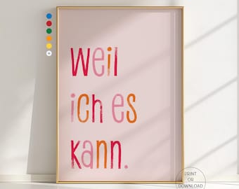 Because I Can Poster, Motivational Typography Print