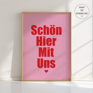 Poster "Beautiful Here With Us" - Decorazione tipografica con dopamina - Arte murale moderna per corridoio e camera da letto - Stampa motivazionale positiva