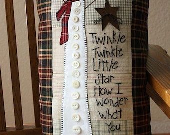 Primitive Snowman TWINKLE Pillow Pattern by Heartfelt Finds