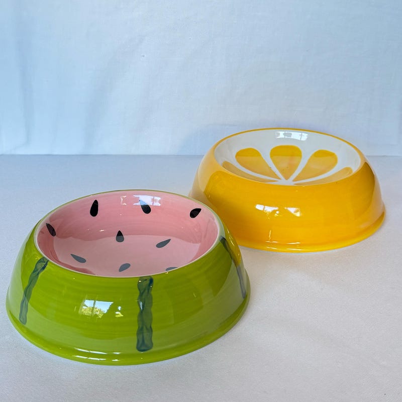 Watermelon Bowls - Etsy - Bamboo Leaf Patterned Korean Ceramic Melon Bowls