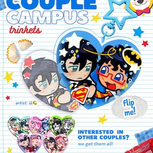 CAMPUSKOPPEL: SuperBat Green Yuri Bubbline MadoHomu MiziSua IvanTill | 6 cm 2,36" acryl hartspeld | Fan anime cartoon schattig Yaoi Yuri