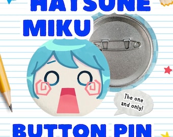 VOCALOID: Hatsune Miku Ievan Polkka | Plüsch Badge Button Pin | Fan Merch Anime Süß Geschenk Kawaii Musik Idol Accessoire