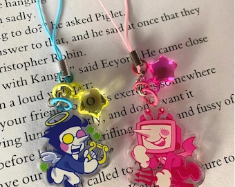 DELTARUNE: Spamton Tenna Angel Devil SpamTenna | 3cm 1.18" Phone Charm | Acrylic Charm Cute Gift Gamer Accessory RPG Fandom Collectible