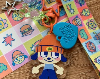 Parappa the Rapper | Keychain and Lanyard, Gift Set | Video Game Fan Gift