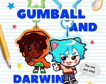 TAWOG: Die faszinierende Welt von Gumball Paar | 5 cm 2" getönter Anhänger | Fan Merch Cartoon Geschenk Nostalgie Y2K Duo Animation Kawaii Accessoire