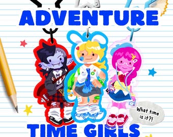 ABENTEUERZEIT: Fionna Campbell Marceline Prinzessin Bubblegum | 7 cm 2.75" Acryl Anhänger | Fan Merch Cartoon Unikat Unikat Unikat Unikat