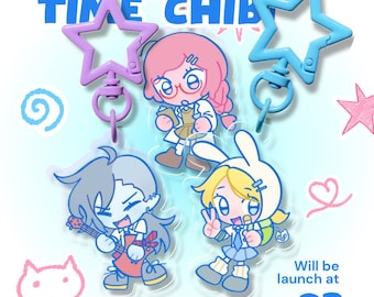 ABENTEUERZEIT: Chibi College Fionna Cake Prinzessin Bubblegum Marceline | 5 cm 2" Acryl Epoxy Schlüsselanhänger | Fan Cartoon Niedlich Geschenk Kawaii