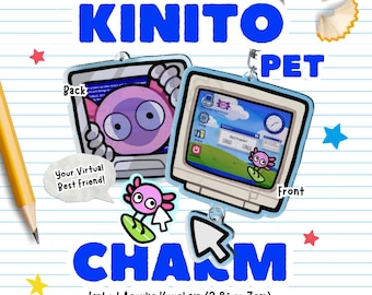 KINITOPET: Kinito Linked Charm (Nicht Shaker) | Doppel Acryl Schlüsselanhänger | Fan Merch Indie Horror Videospiel Retro PC Nettes Geschenk