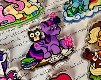 MLP: Mane 6 Twilight Rainbow Dash Fluttershy | 6cm 2.36" Acrylic Charm | Fan Merch MLP Cartoon Cute Gift Nostalgia