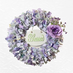 Frühlingskranz, Türkranz, Türkranz, Shabby Chic, Türkranz, Home Decor, Handgemacht, Frühlingskranz, Flieder, Mintgrün, Weiß, Lila Rose
