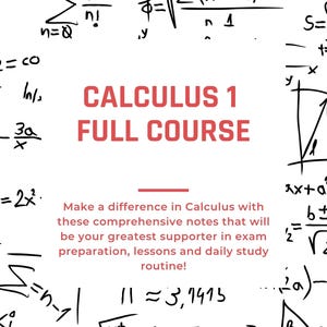 Calculus 1 Full Course | Calculus I | Study Notes | Calculus 1 Exam |
