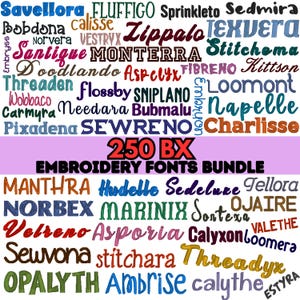 BX Embroidery Fonts Bundle | 250 Embroidery Machine Fonts | Embroidery Alphabet Bundle | Script & Monogram Letters | 250 fonts in 3 sizes