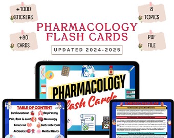 Paquete de fichas de farmacología / Notas de farmacología / Guía de estudio de farmacología / Fichas de farmacología / Enfermería y farmacología imprimible
