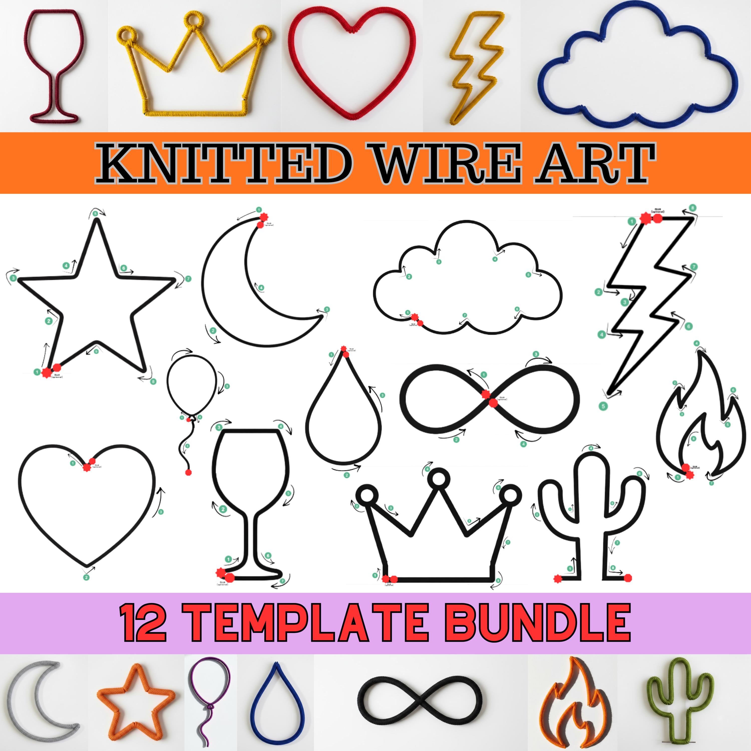 Wire Pattern File Knitted Wire Art Templates Bundle | 12 Wire Art Patterns | Tricotin ...
