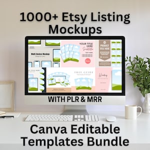 Oltre 1000 Etsy Listing Mockups / Drag and Drop Mockups / MRR+PLR Prodotti digitali / Etsy Shop Template / Digital Product Mockup