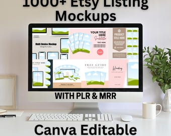 1000+ Etsy Listing Mockups | Drag and Drop Mockups | MRR+PLR Digital Products | Etsy Shop Template | Digital Product Mockup